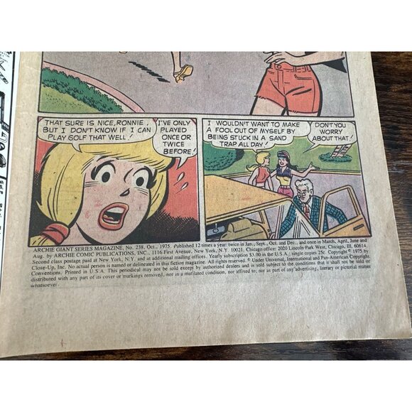 Vintage Archie Comics Betty And Veronica Spectacular #238 Oct 1975 Bagged Boarde - Picture 5 of 5